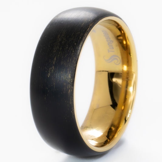 Tungsten and Yellow Gold Band