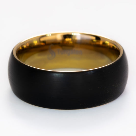 Tungsten and Yellow Gold Band