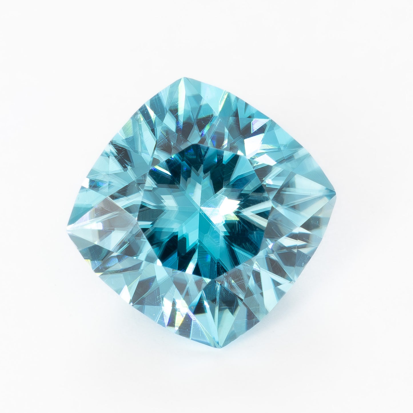 ZR0106 5.44ct vivid blue cushion cut zircon