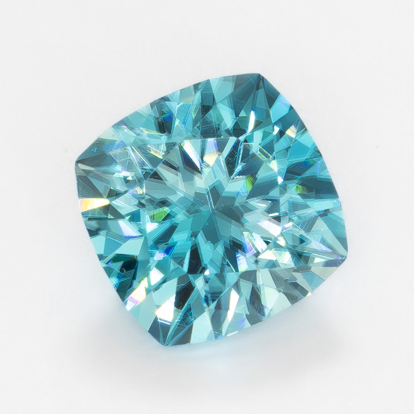 ZR0106 vibrant blue cushion zircon