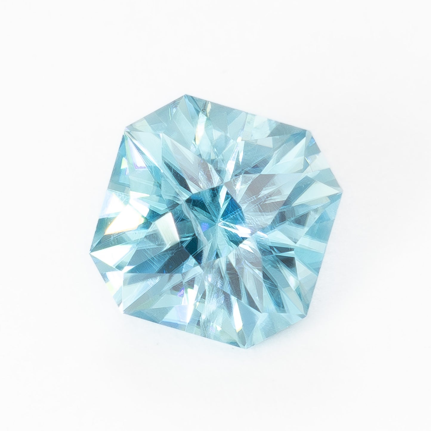 ZR0111 1.25ct light blue asscher cut zircon