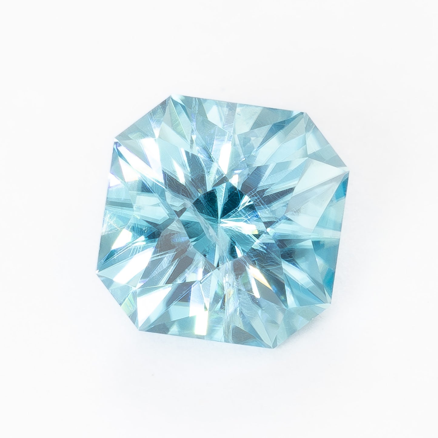 ZR0111 1.25ct light blue asscher cut zircon