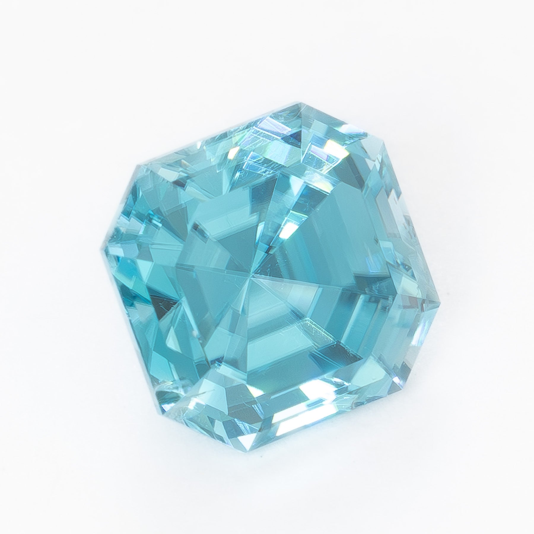ZR0119 1.98ct asscher cut rich blue zircon