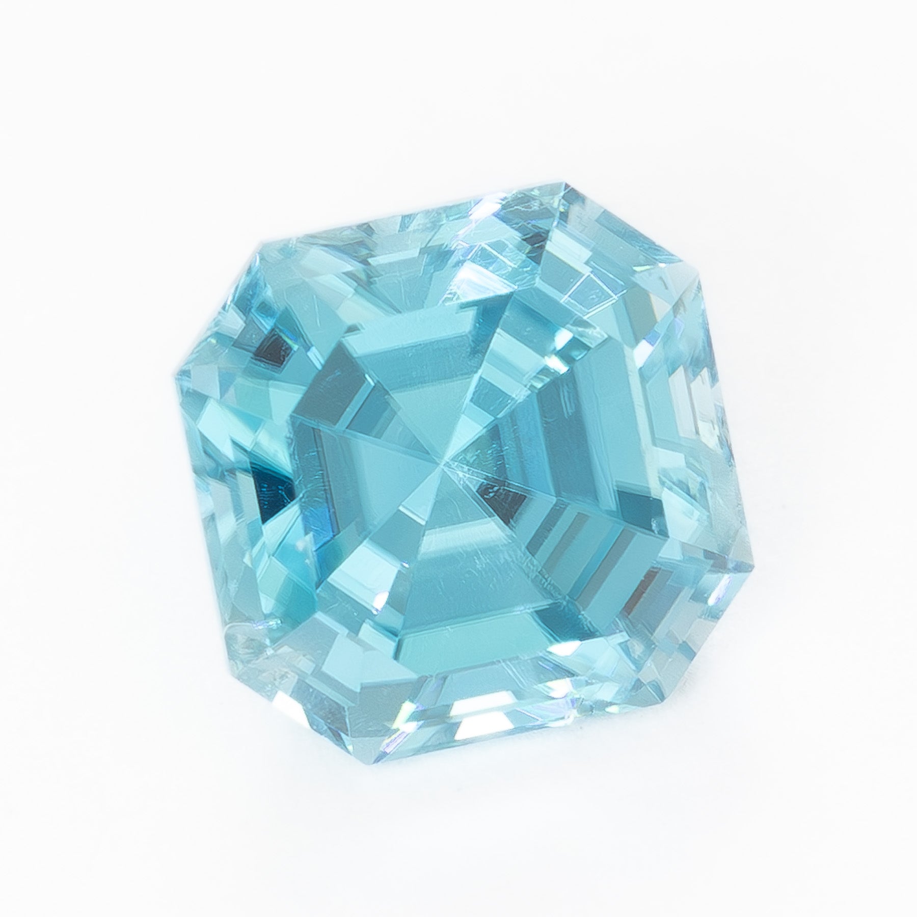 ZR0119 1.98ct asscher cut rich blue zircon