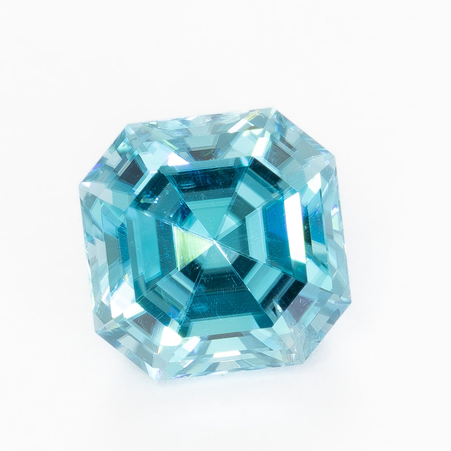 ZR0119 1.98ct vibrant blue asscher zircon