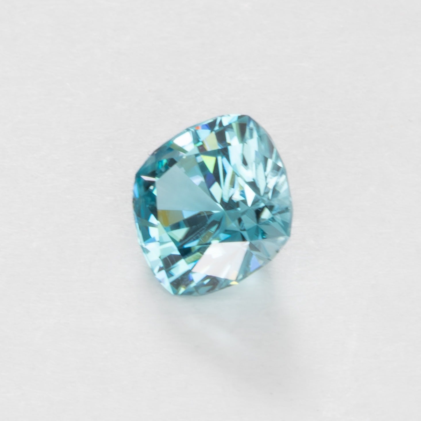 ZR0121 light blue cambodian zircon cushion