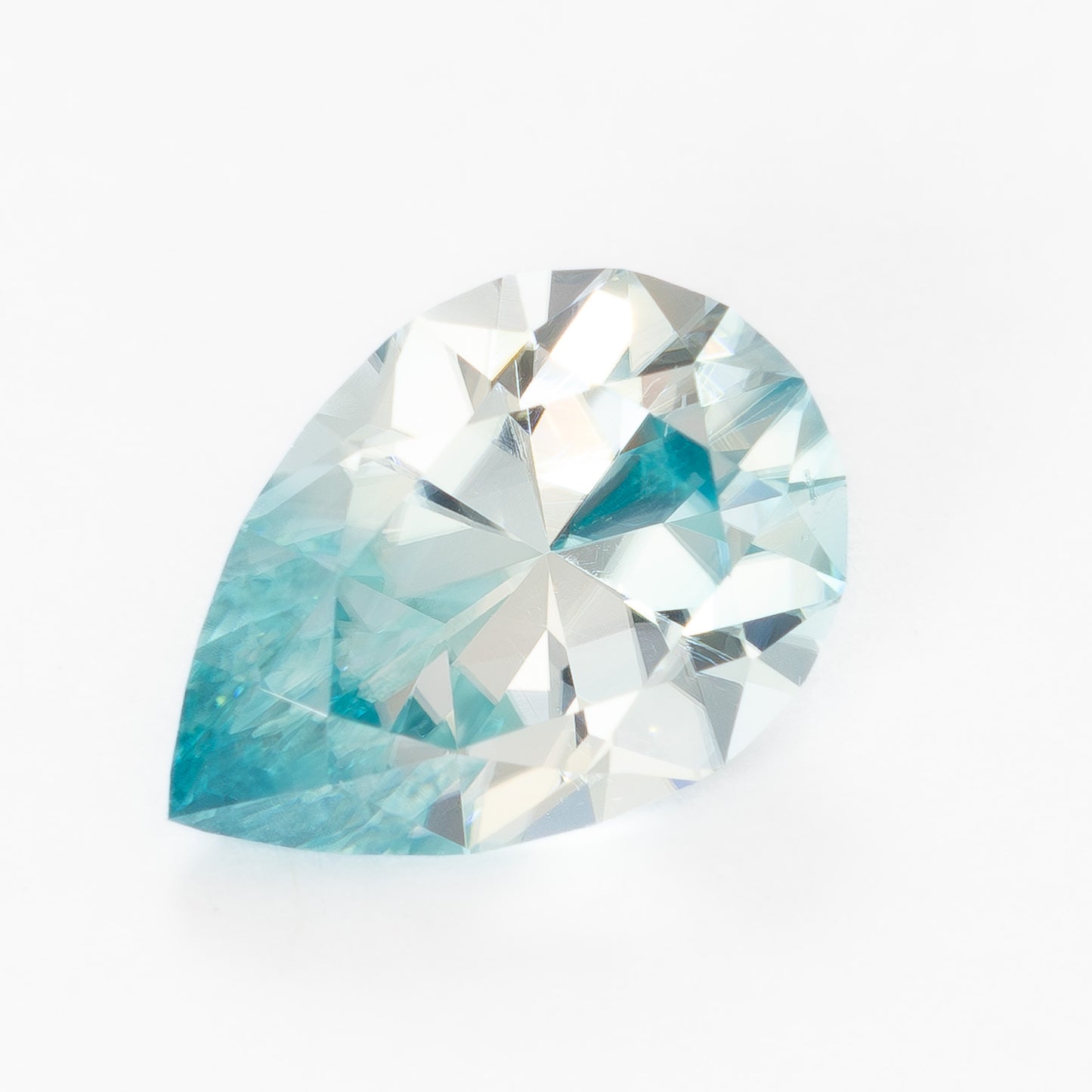 ZR0125 2.53ct blue-green pear cut zircon
