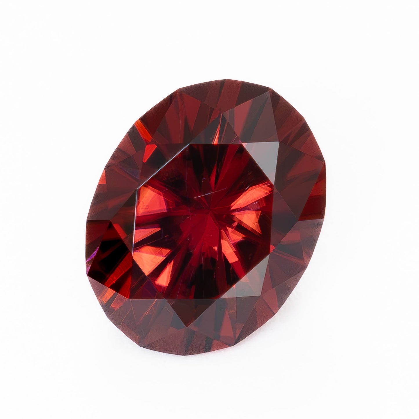 ZR0130 3.08ct rich red oval cut zircon
