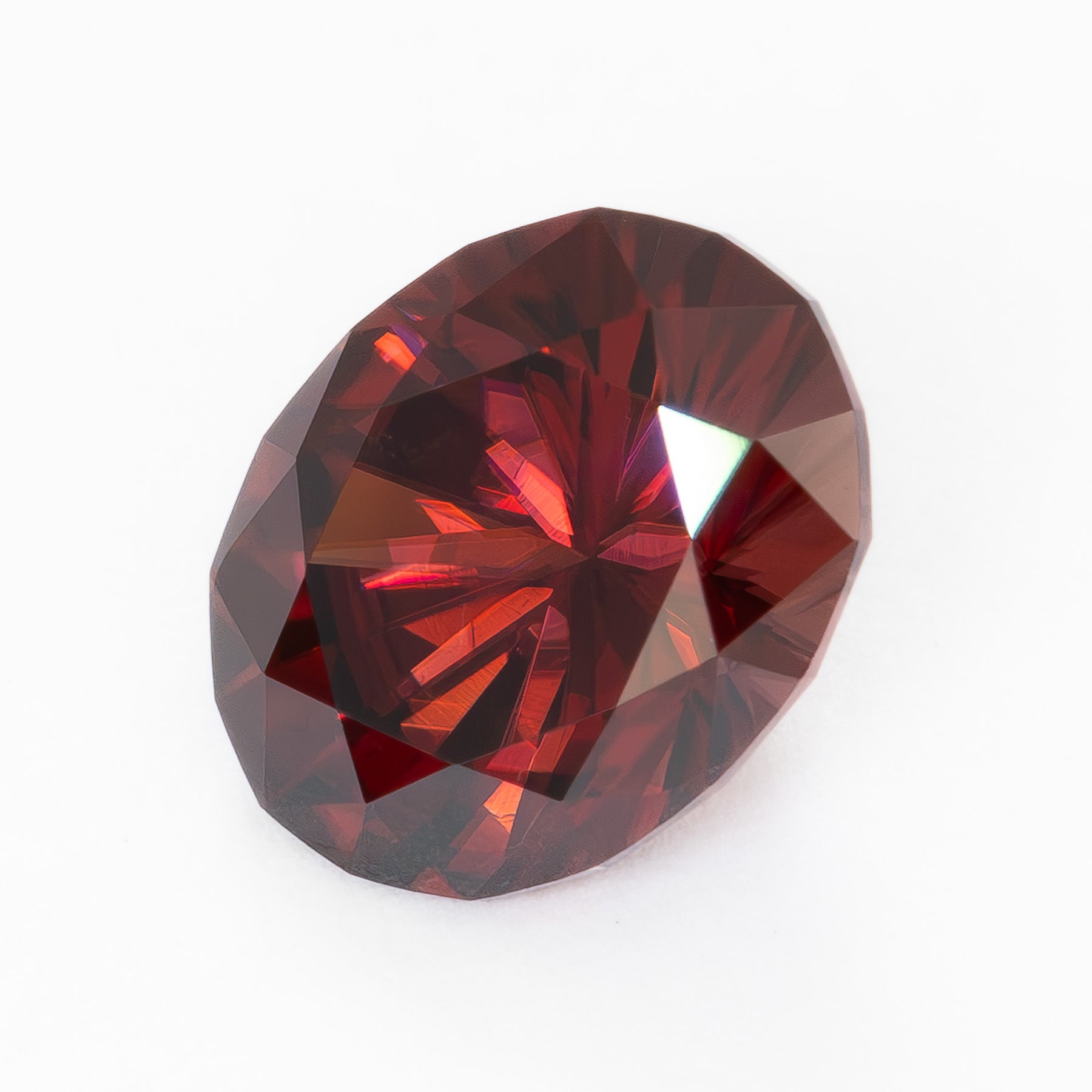 ZR0130 3.08ct rich red oval cut zircon