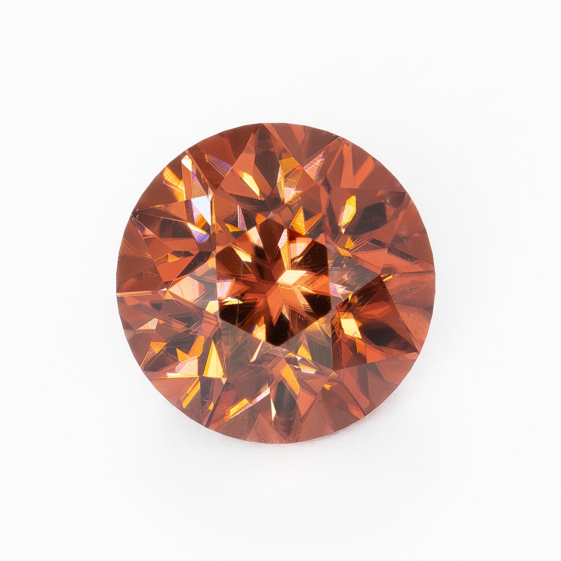 ZR0133 3.29ct dark orange round cut zircon