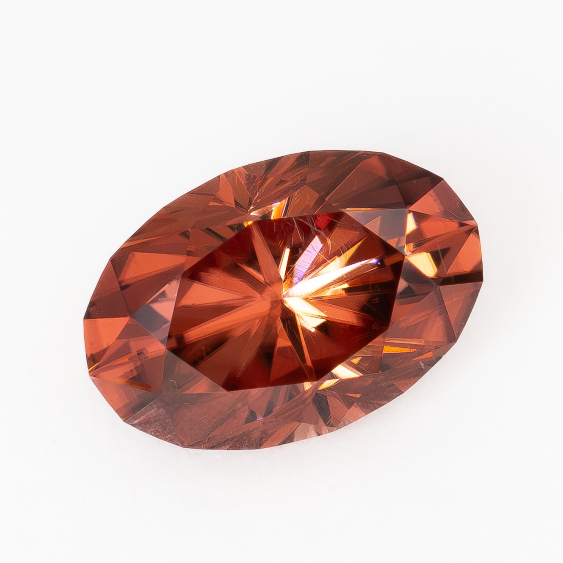 ZR0138 2.28ct medium copper oval cut zircon