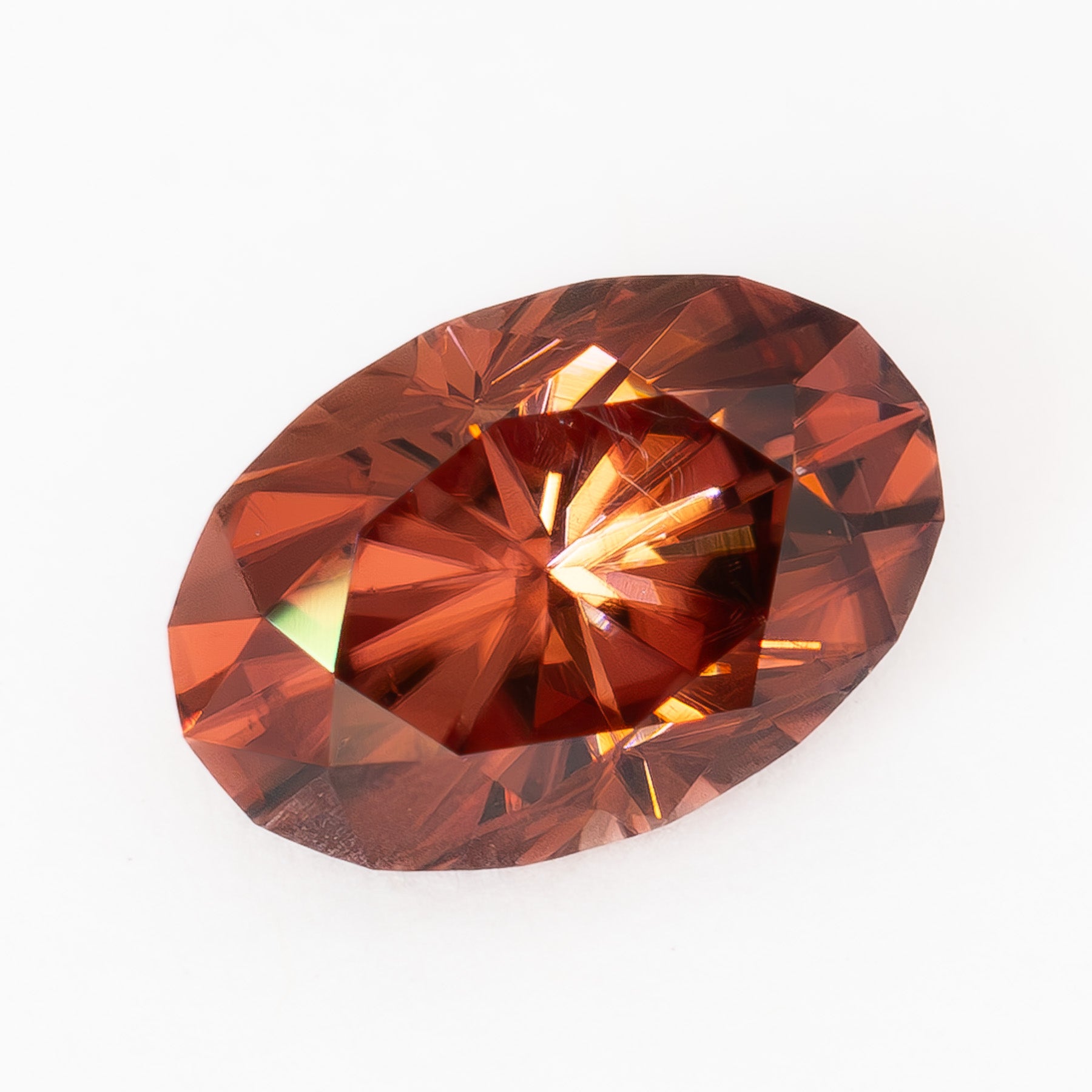 ZR0138 2.28ct medium copper oval cut zircon