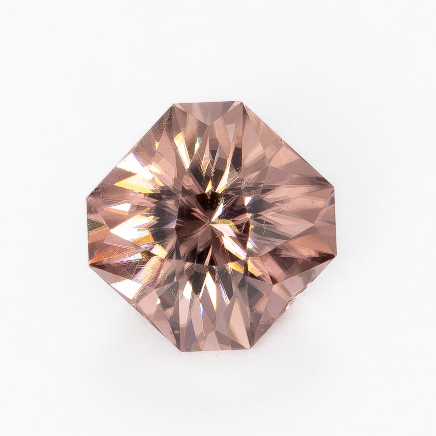 ZR0139 1.37ct peach asscher cut zircon