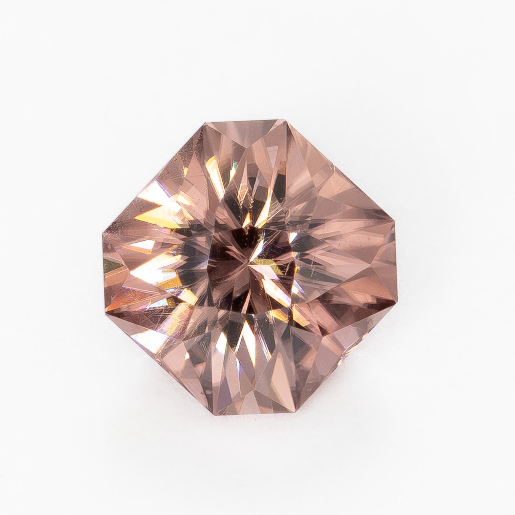 ZR0139 1.37ct peach asscher cut zircon