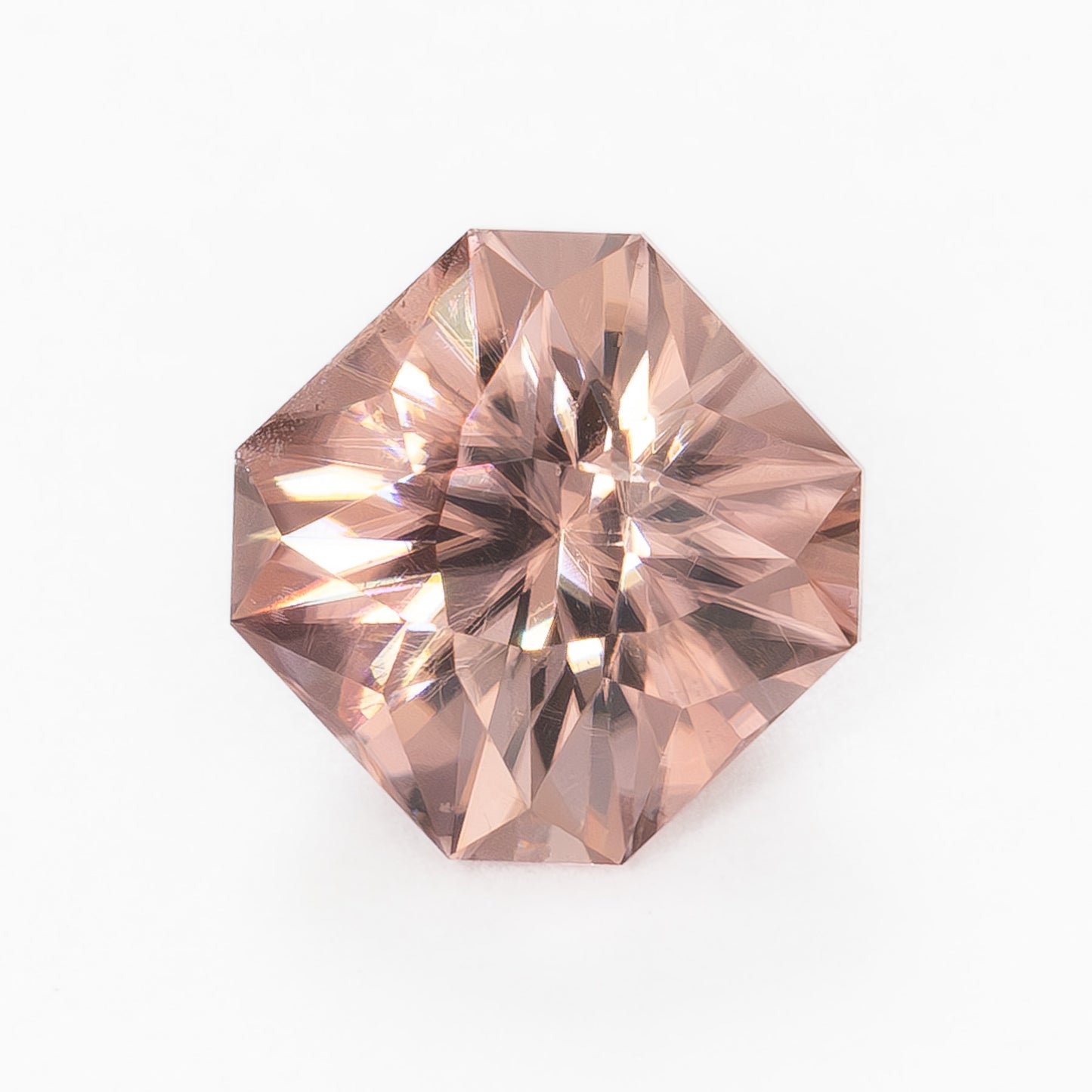 ZR0139 1.37ct peach asscher cut zircon
