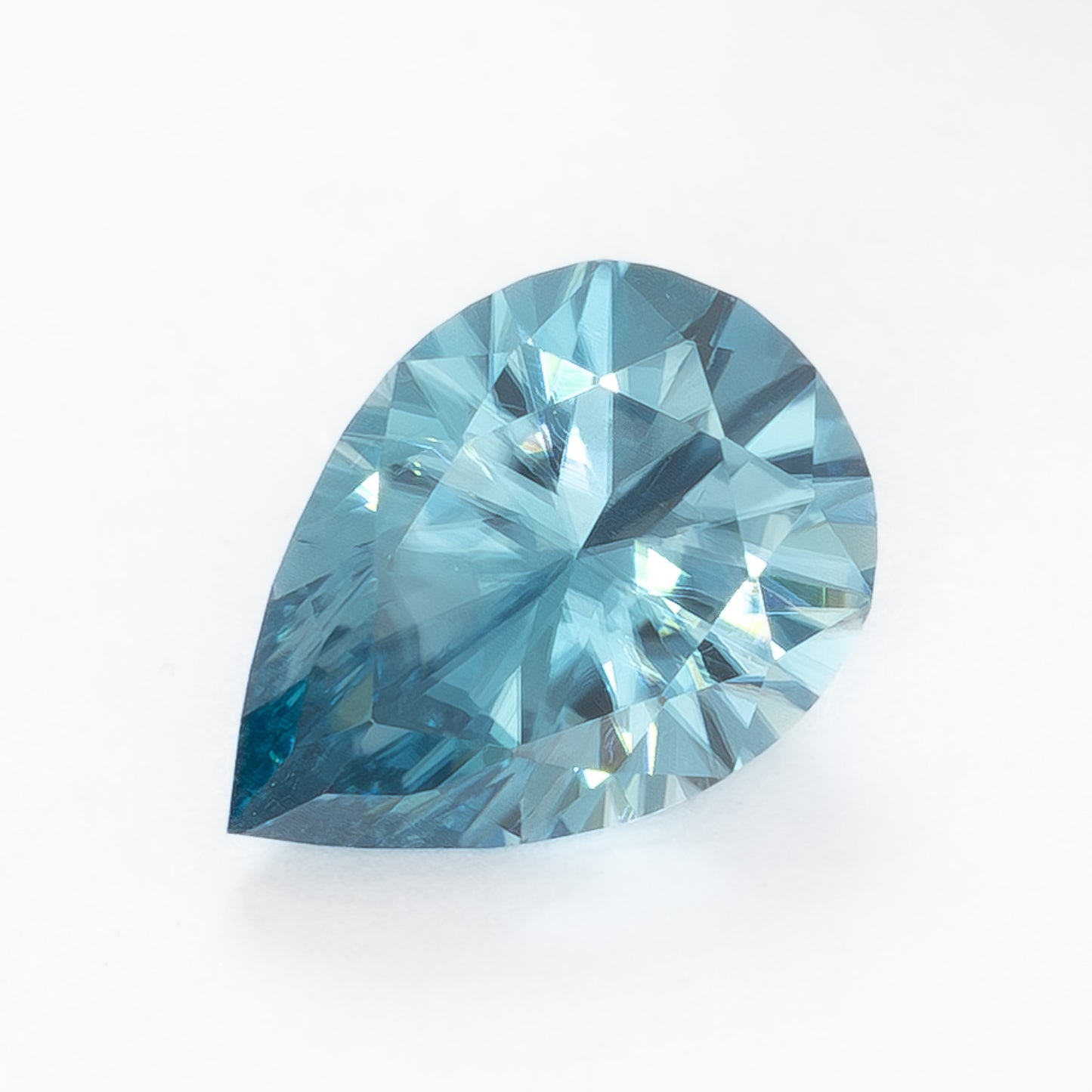 ZR0144 1.14ct blue pear cut zircon