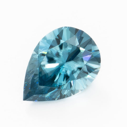 ZR0144 pear cut blue zircon