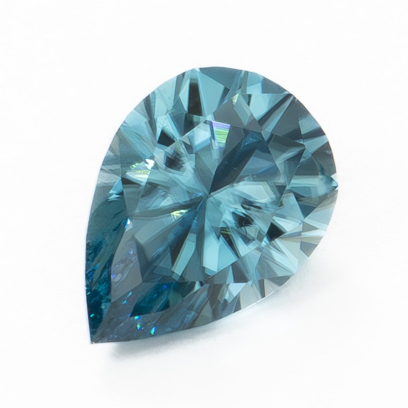 ZR0144 pear cut blue zircon