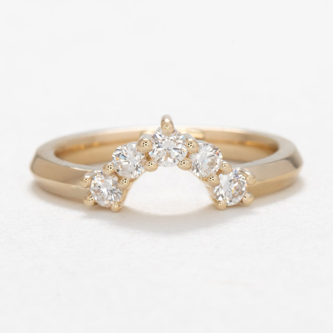 alexandra band in yellow gold with lab diamonds