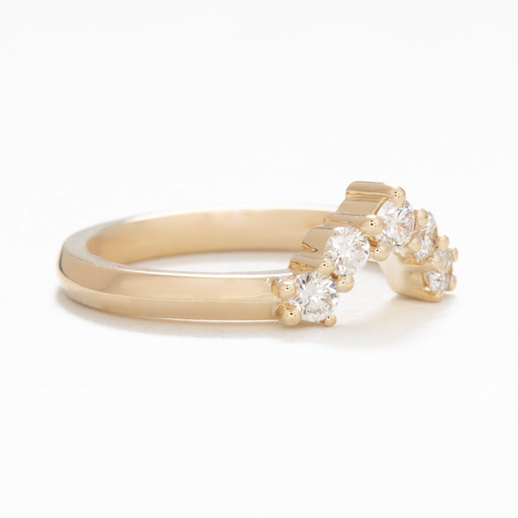 alexandra band in yellow gold with lab diamonds