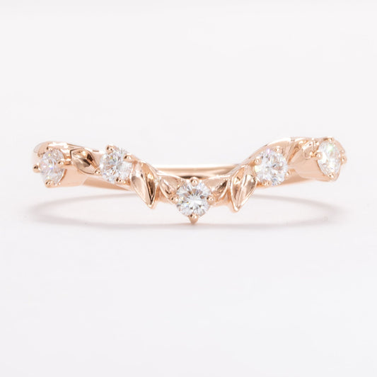 anjelica nature inspired band in rose gold with lab diamonds
