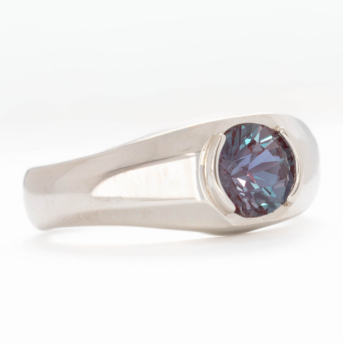 aspyn silver ring with round lab alexandrite