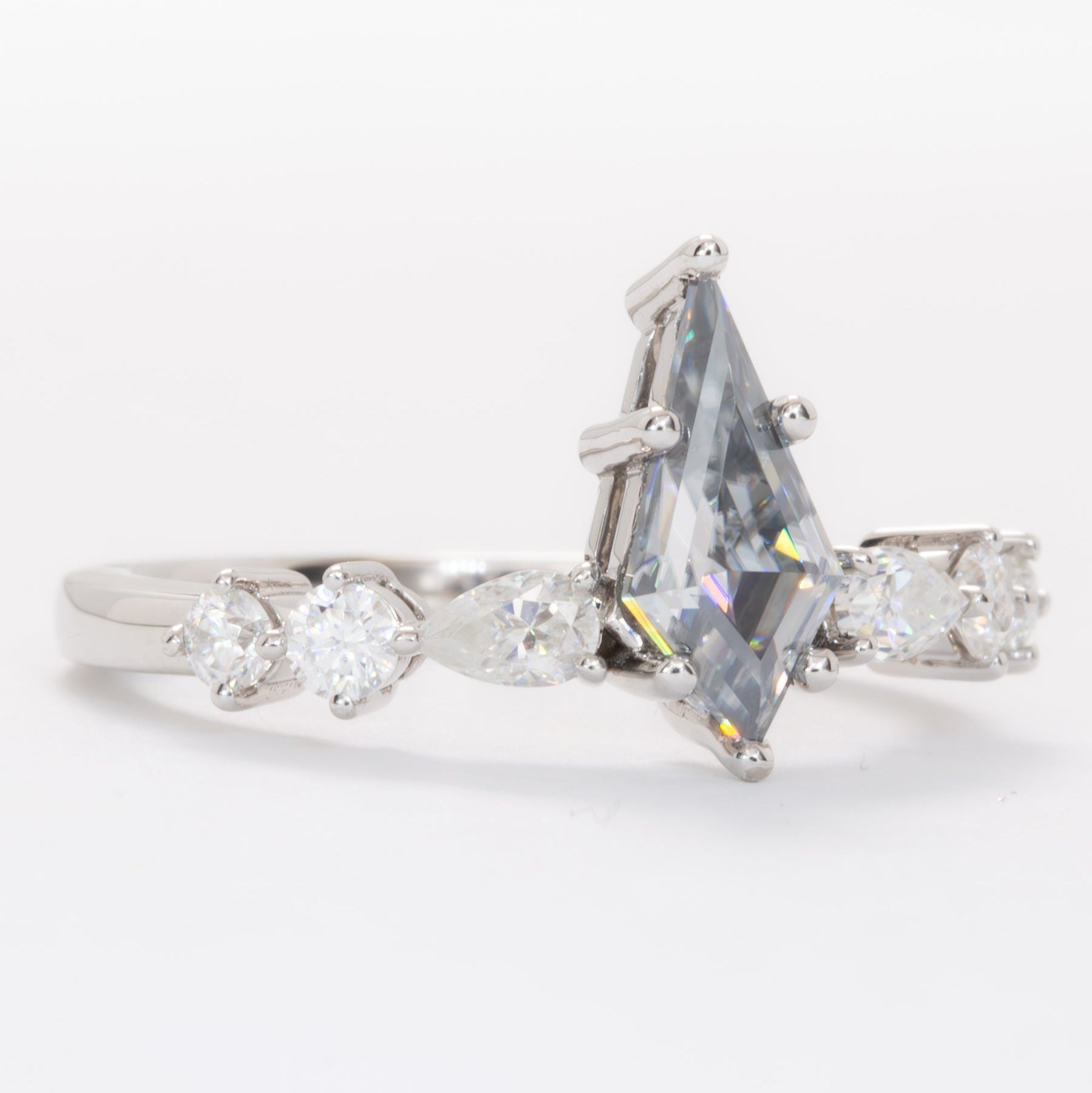 aurelia engagement ring with grey moissanite kite