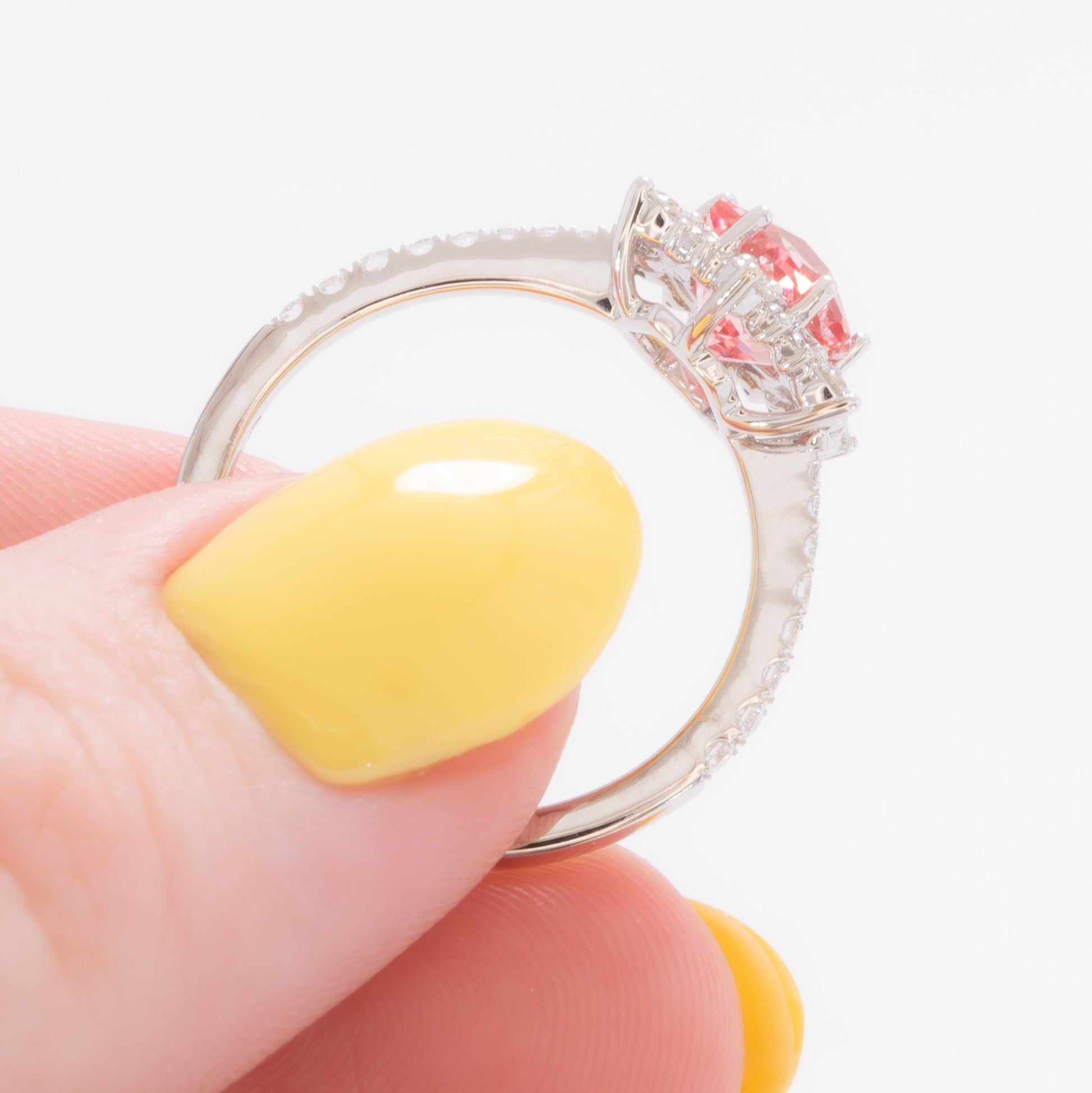 aurora halo snowflake inspired engagement ring