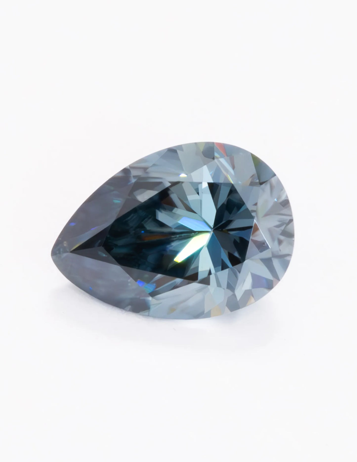 blue moissanite pear