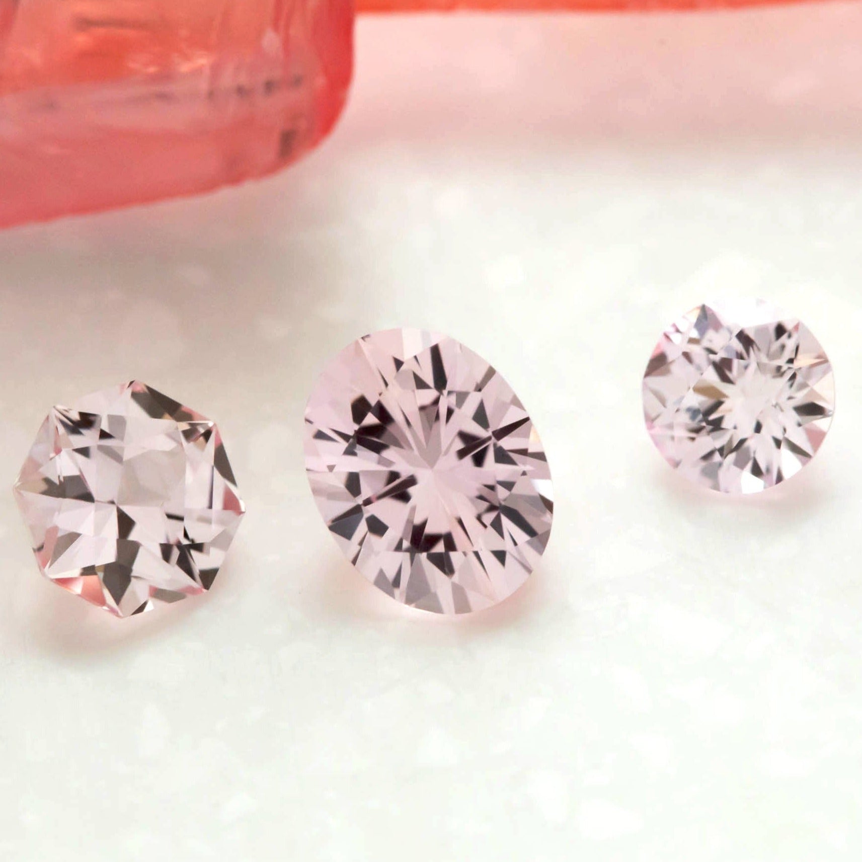 blush pink lab created sapphire