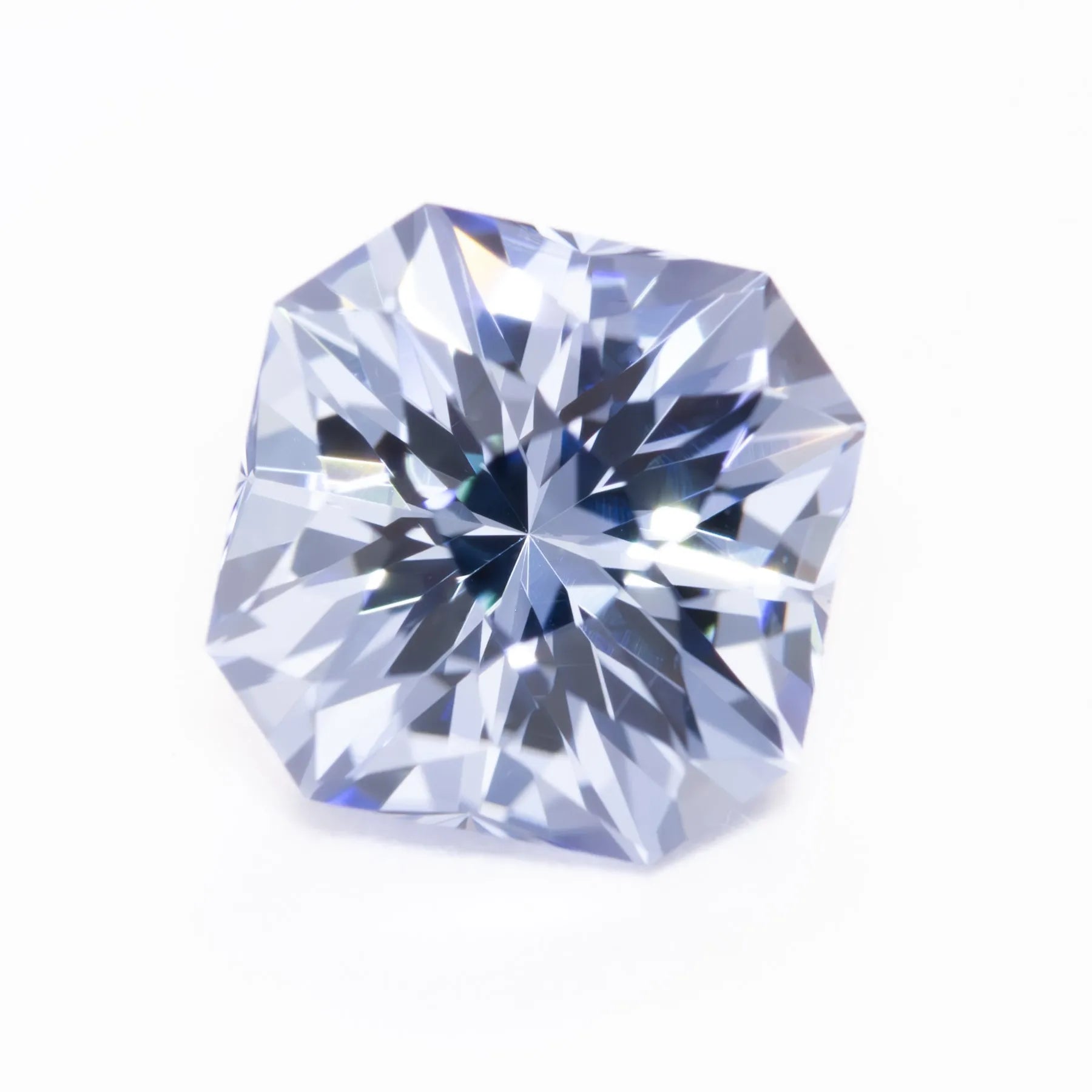 light blue lab sapphire asscher