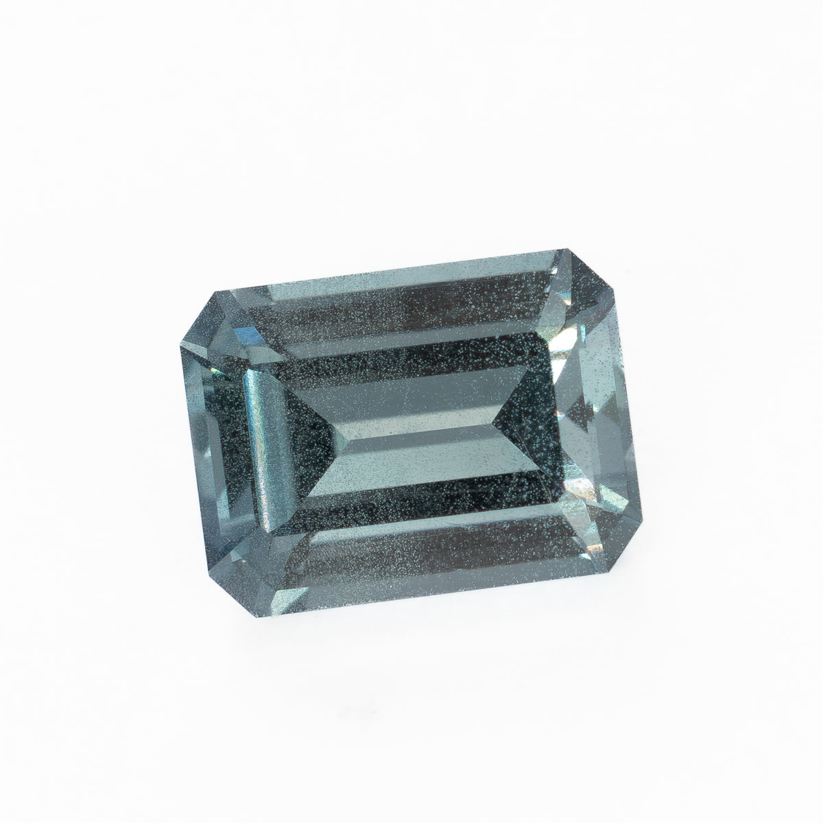 caspian blue lab sapphire step cut