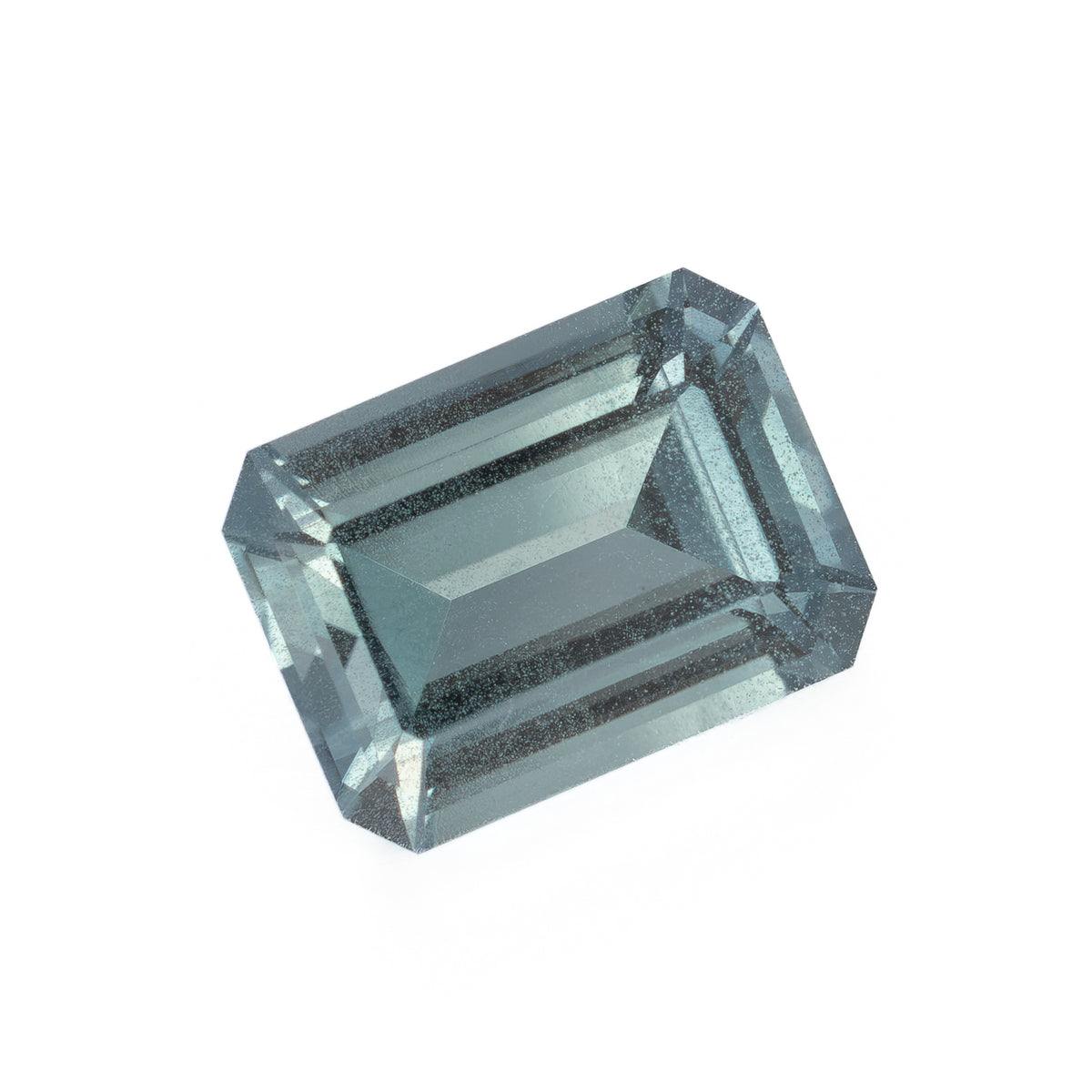 caspian blue lab sapphire step cut