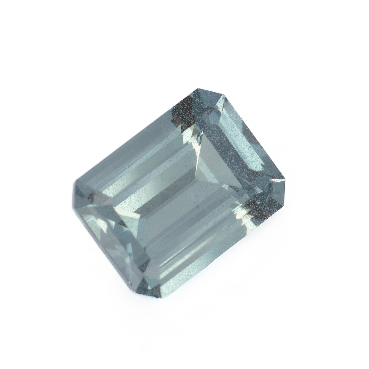 caspian blue lab sapphire step cut