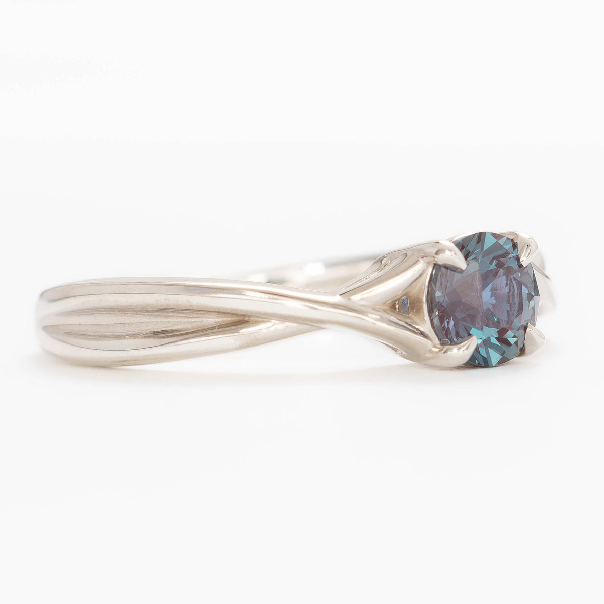 cheyenne solitaire ring with round lab alexandrite
