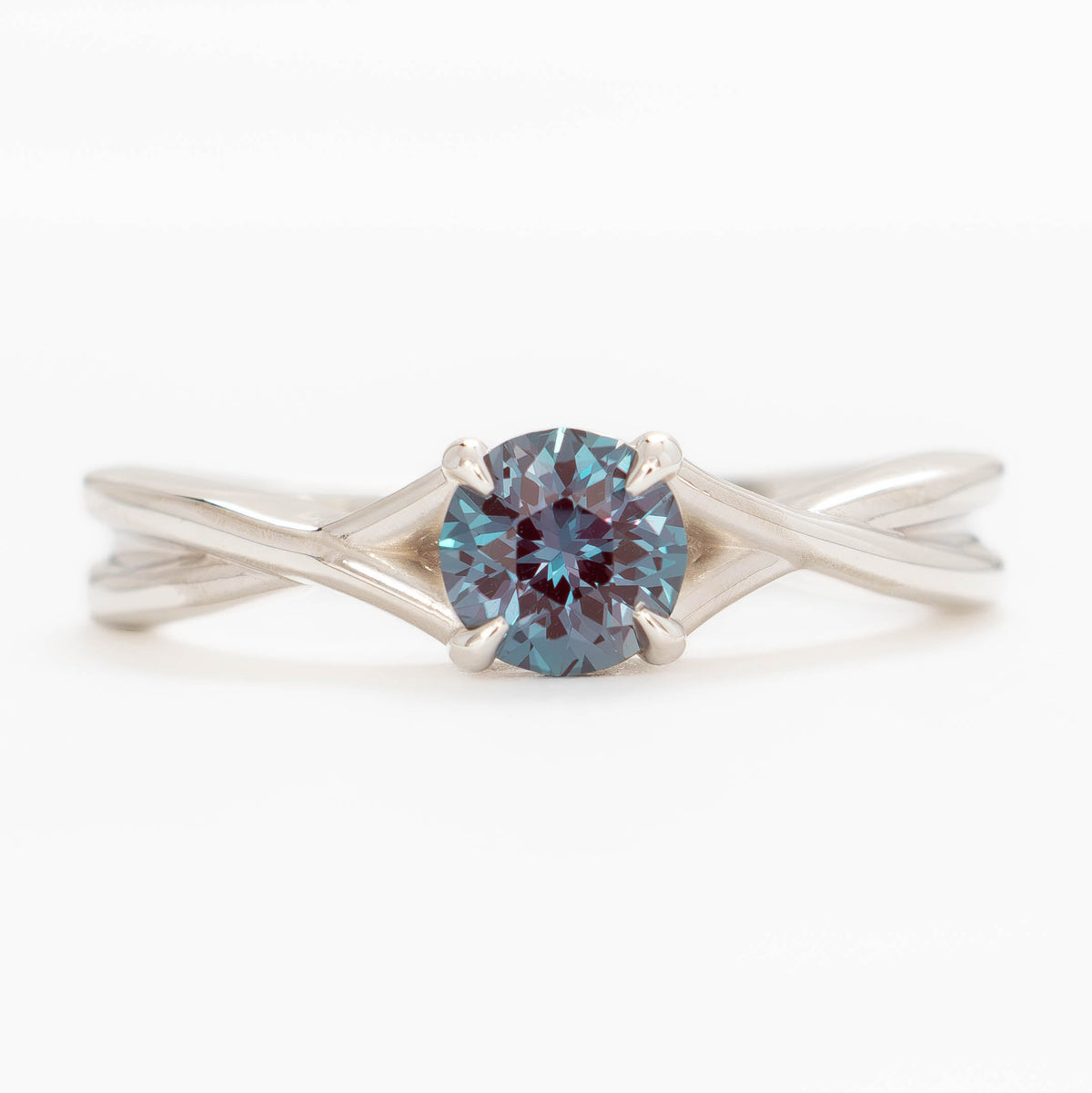 cheyenne solitaire ring with round lab alexandrite