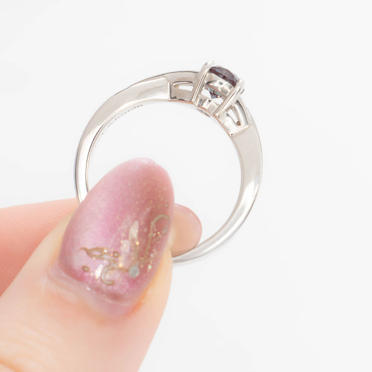cheyenne solitaire ring with round lab alexandrite