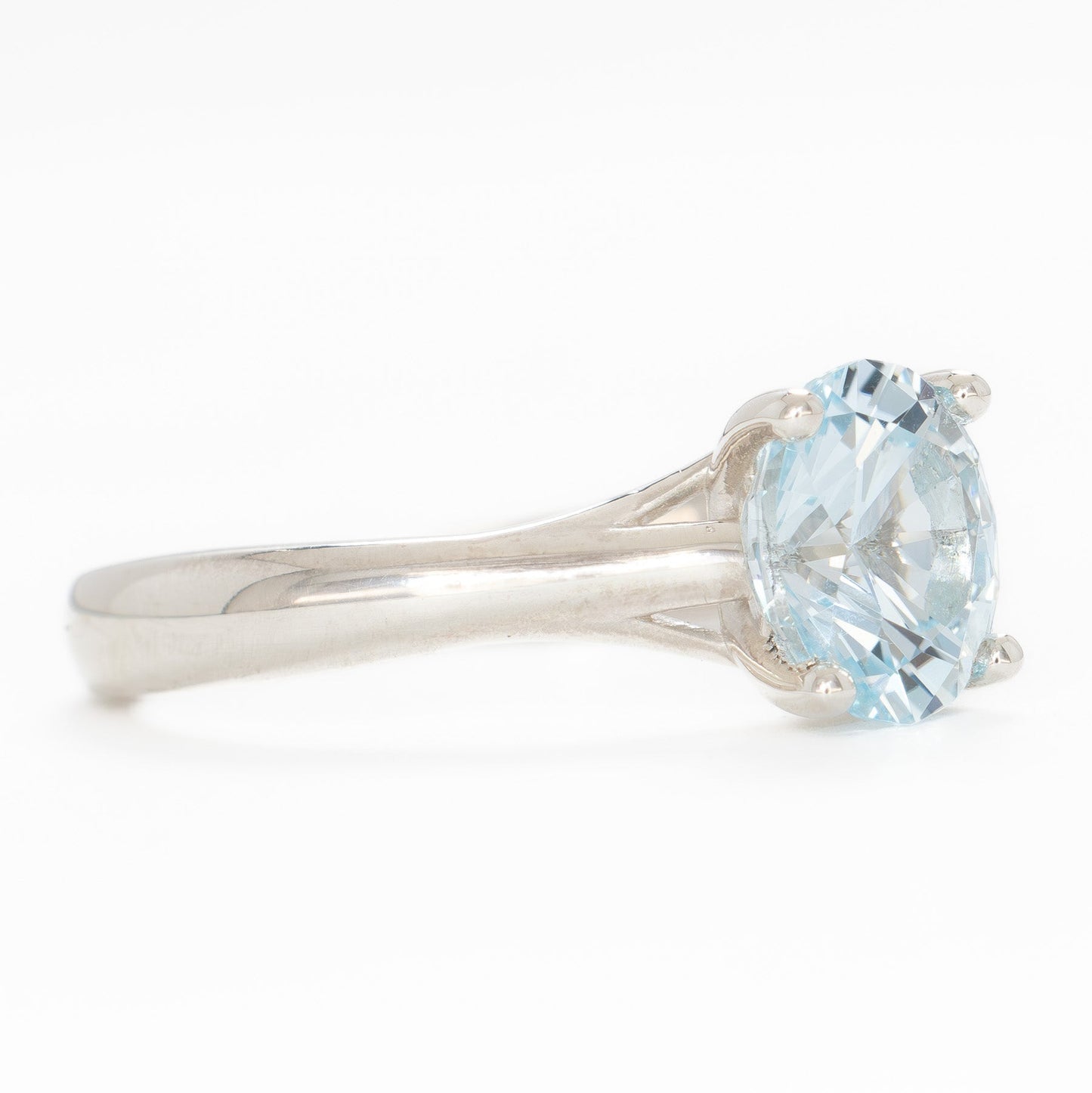 courtney solitaire ring with oval light blue lab sapphire