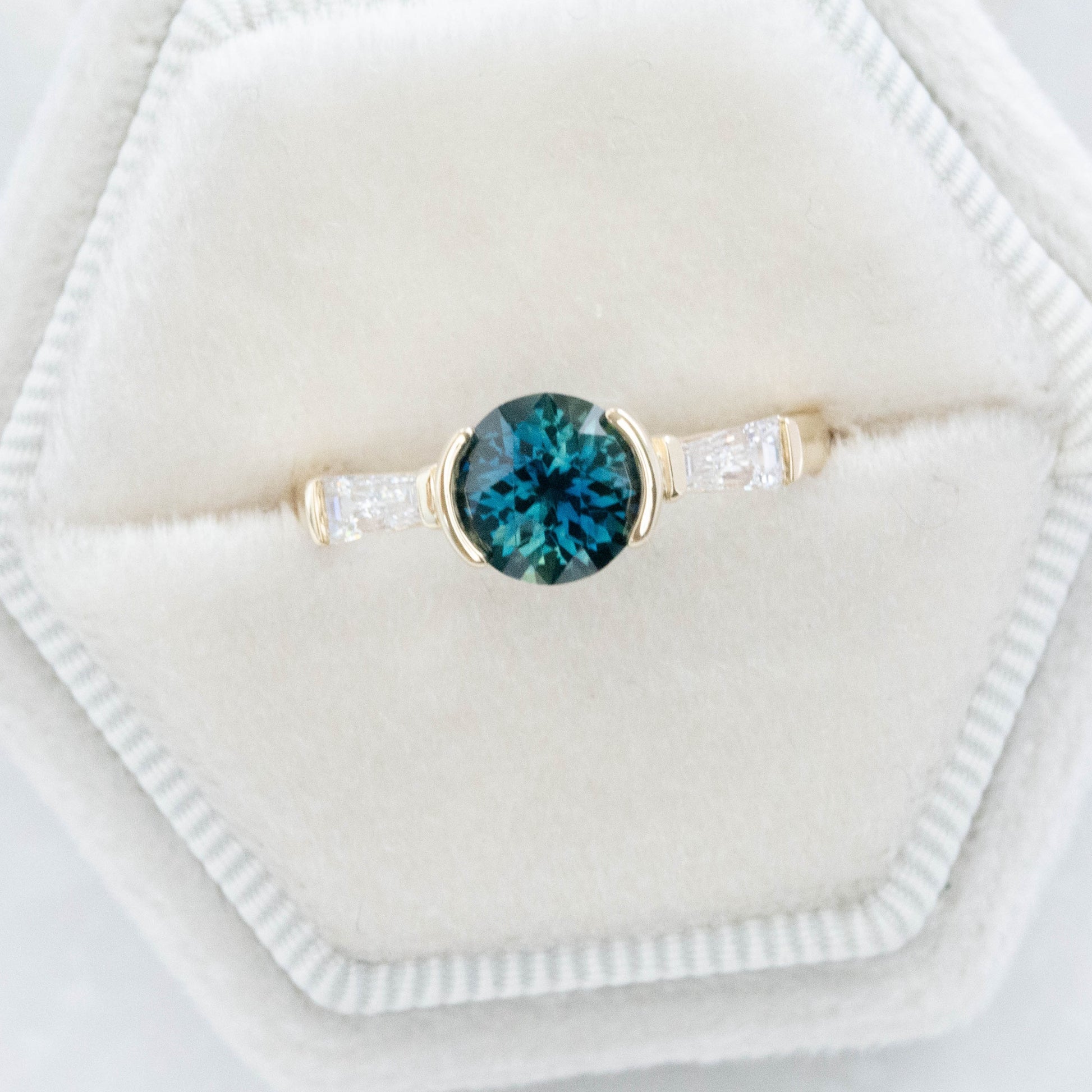 australian sapphire three stone engagement ring