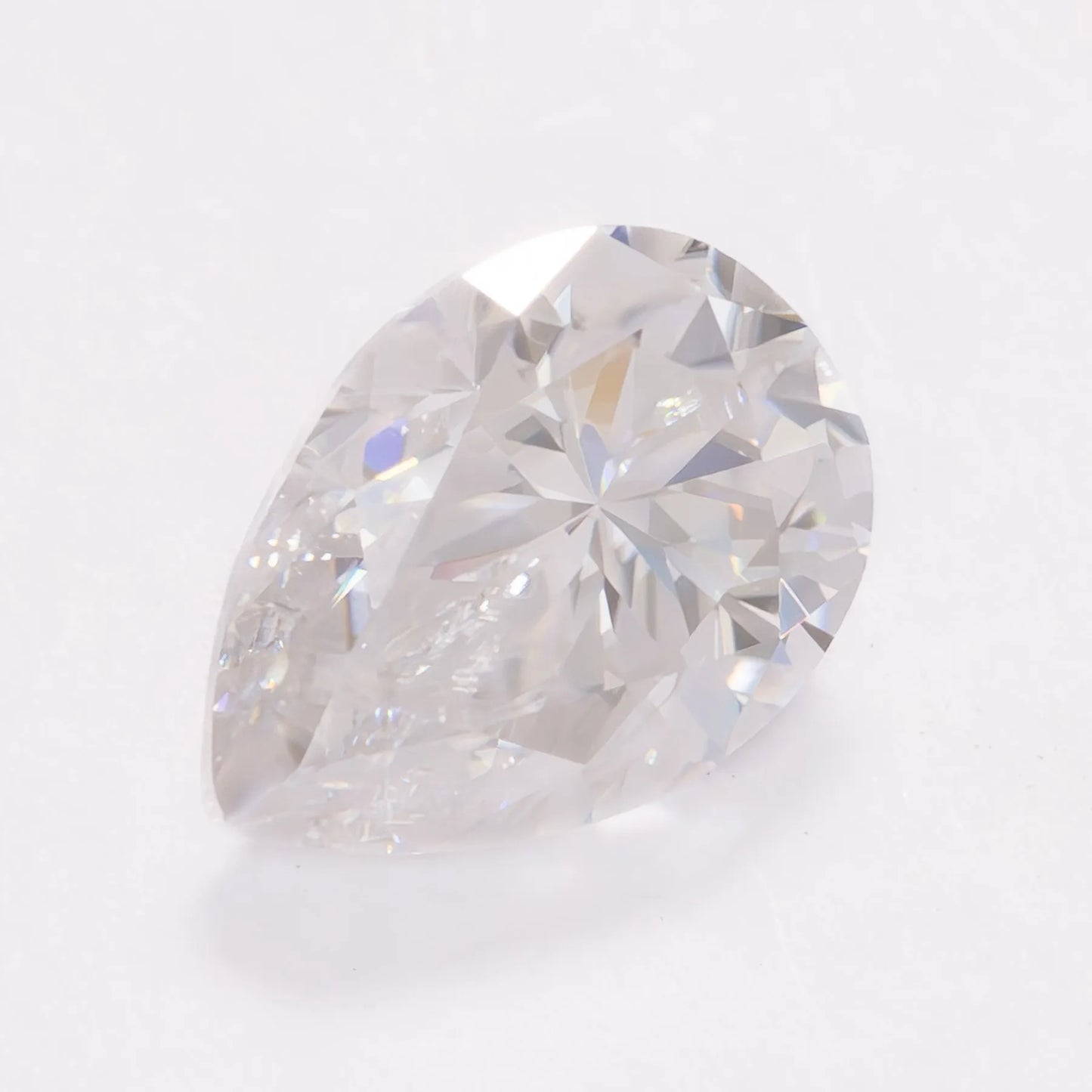 White Moissanite Pear Cut