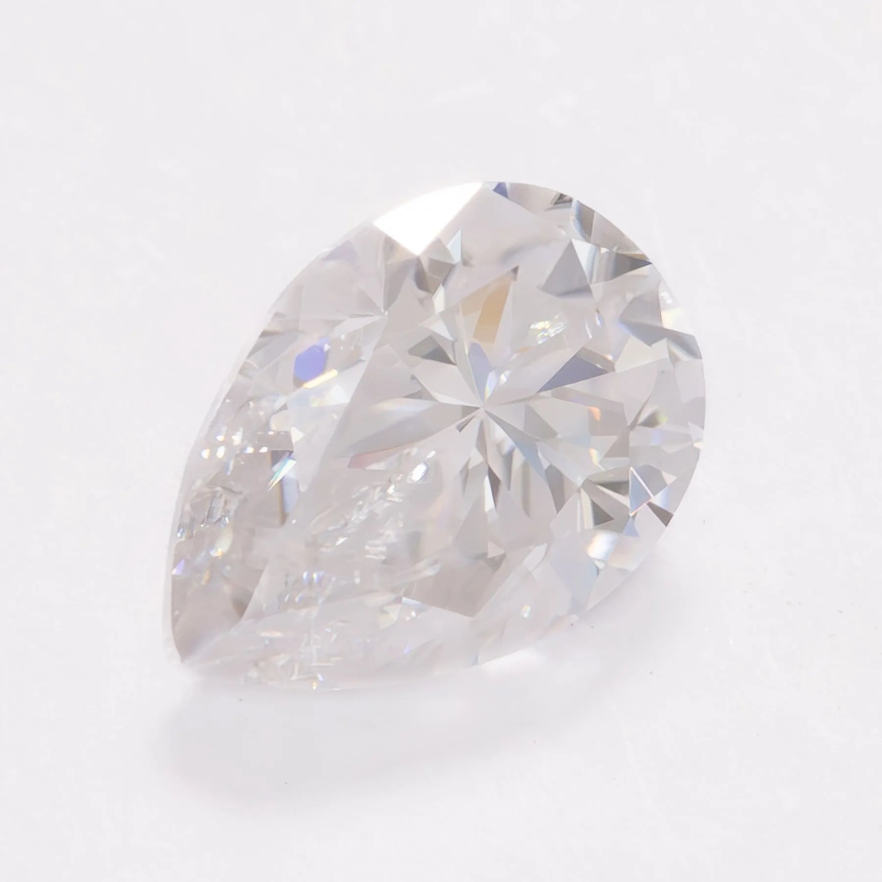 White Moissanite Pear Cut