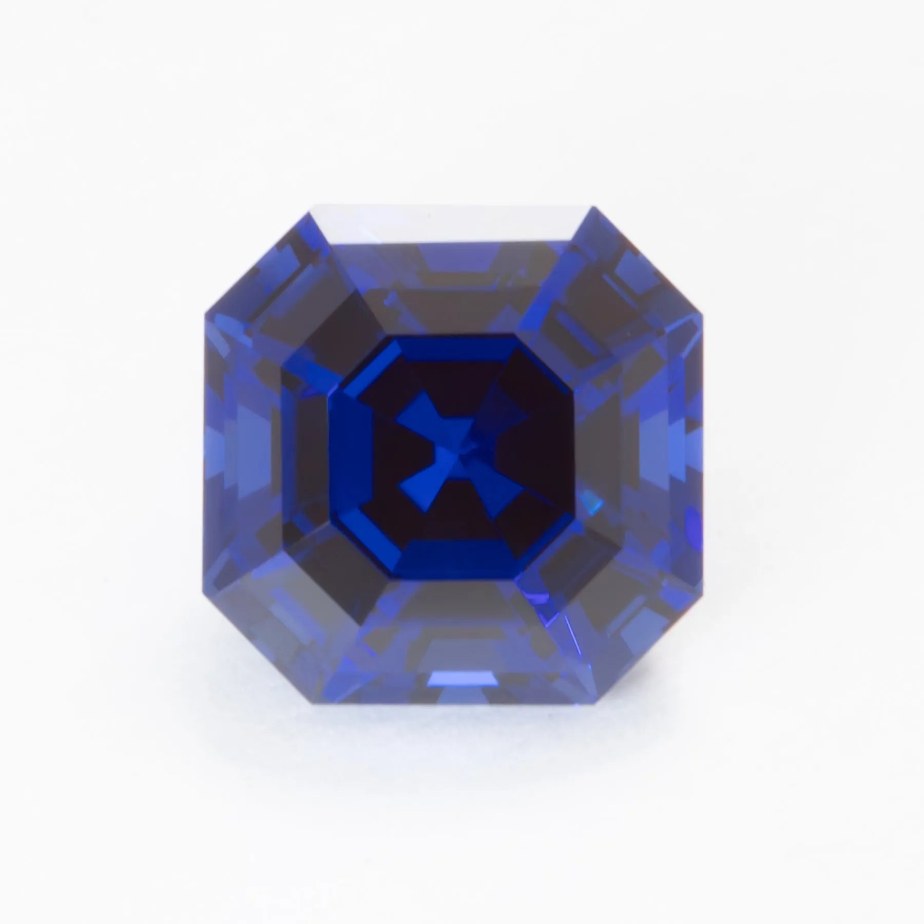 royal blue lab sapphire asscher