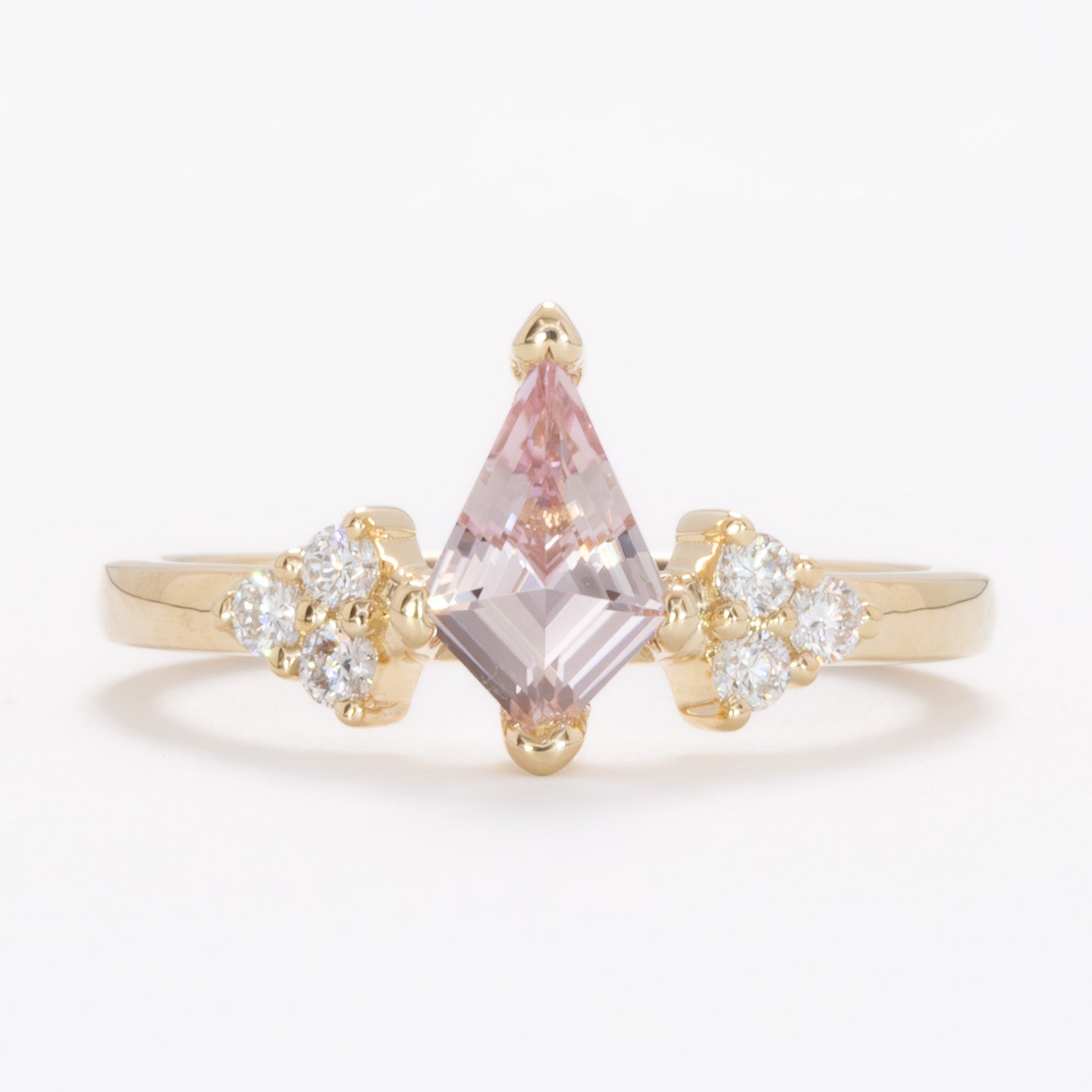 esilda ring with peach lab sapphire kite