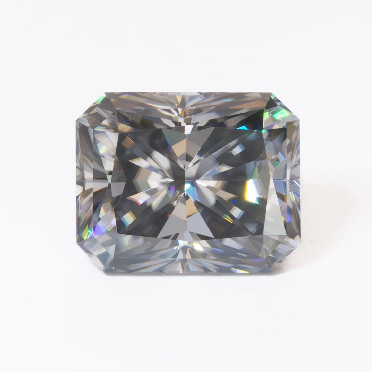 grey moissanite radiant