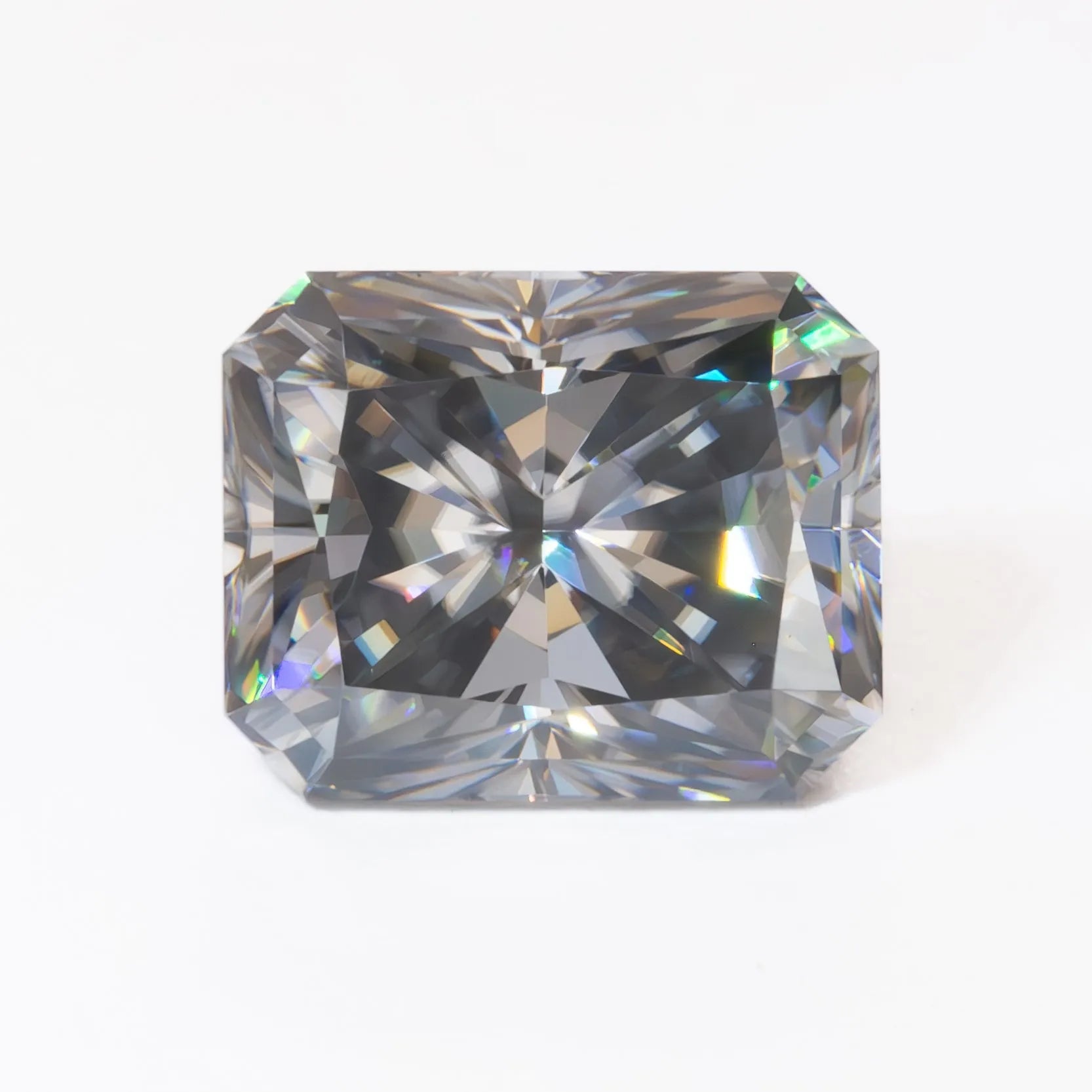 grey moissanite radiant