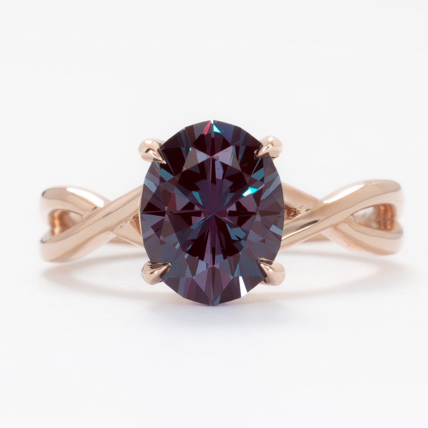 fifer solitaire engagement ring with oval lab alexandrite