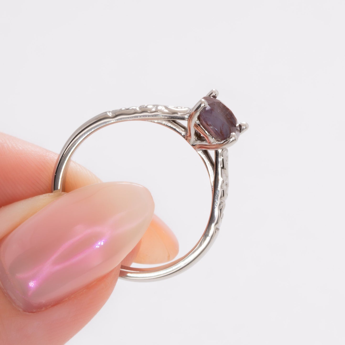 fleur nature inspired ring with oval red moss agate