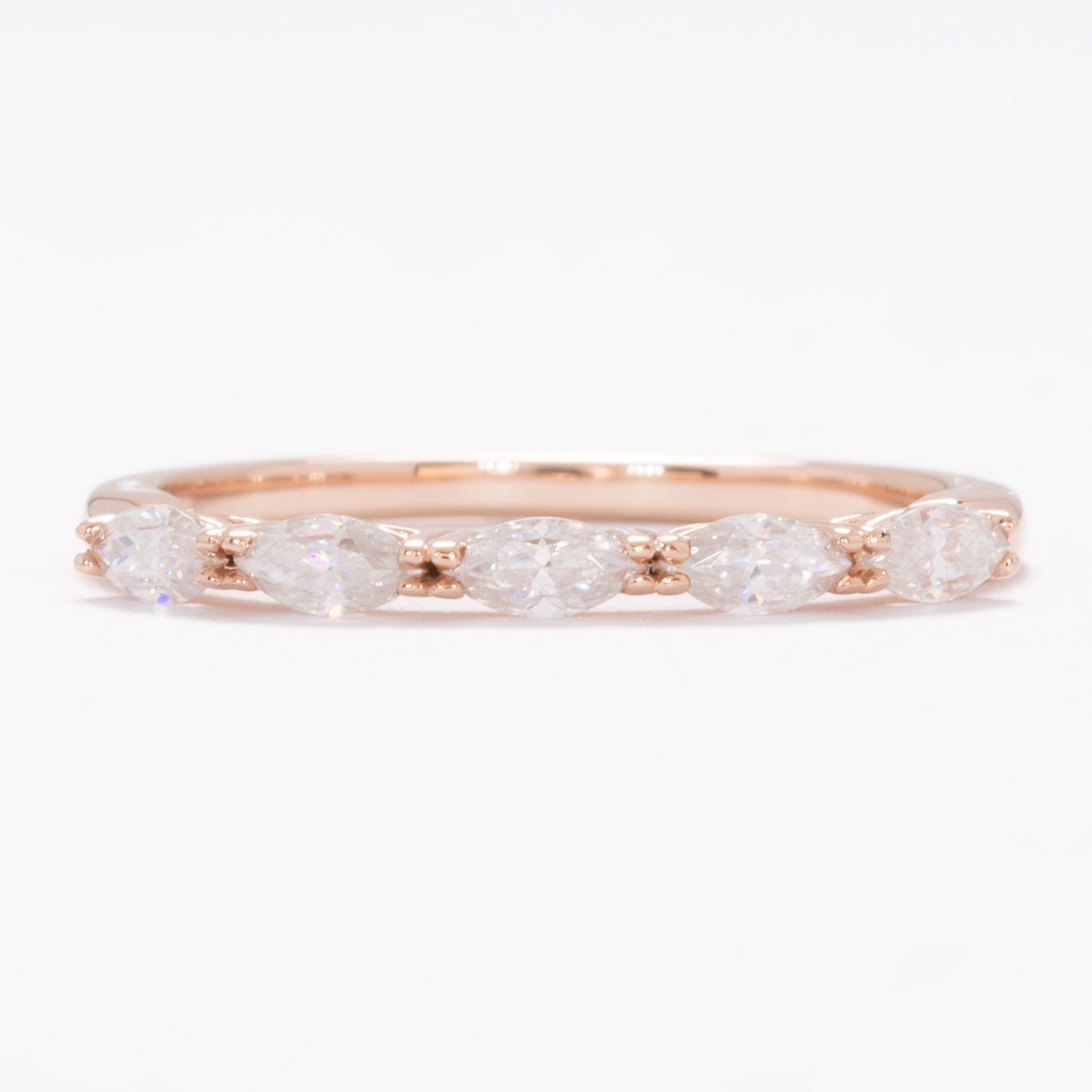 gemma stacking band with marquise moissanites