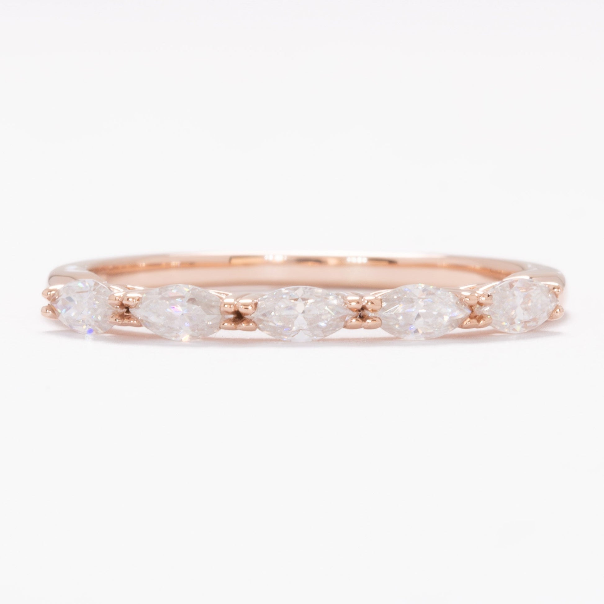 gemma stacking band with marquise moissanites