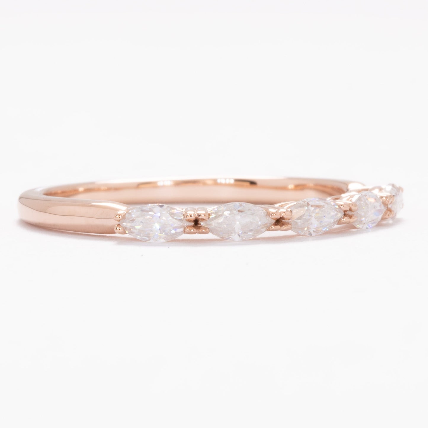 gemma stacking band with marquise moissanites